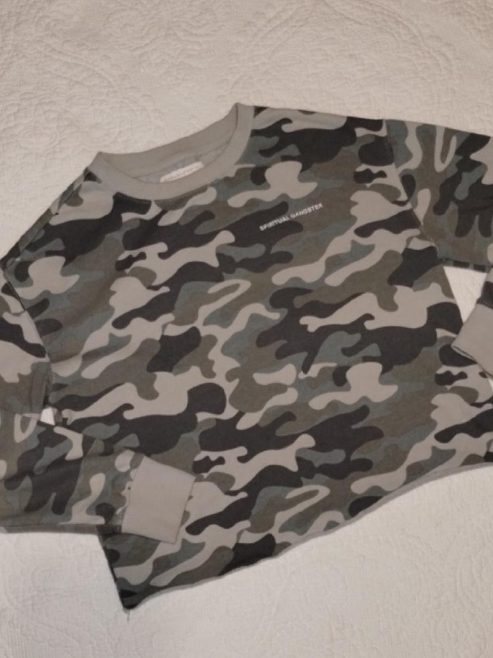 Spiritual Gangster women’s ' Camo Crewneck Sweatshirt - Green